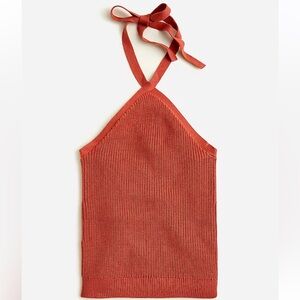 J. Crew - Cotton-Cashmere-Blend Halter Sweater-Tank in Wildfire Rust
